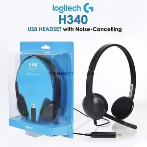 Logitech H340 USB Computer Headset with Digital Stereo Audio, Noise-Canceling Bi-Directional Microphone, USB-A Plug-and-Play Connectivity, Lightweight Adjustable Headband, Rotating Boom Mic for Windows, macOS & ChromeOS