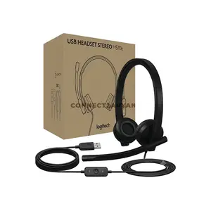 Logitech H570e 981-000575 UC Stereo USB-A Wired Business Headset, 30mm Drivers, Noise-Cancelling Microphone, DSP, Acoustic Echo Cancellation, Dynamic EQ & Inline Call Controls