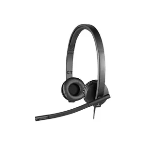 Logitech H570e 981-000575 UC Stereo USB-A Wired Business Headset, 30mm Drivers, Noise-Cancelling Microphone, DSP, Acoustic Echo Cancellation, Dynamic EQ & Inline Call Controls