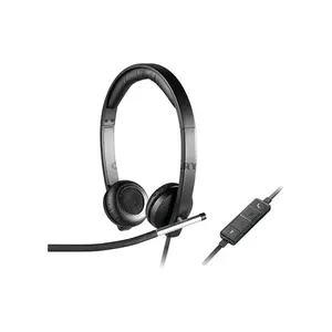 Logitech H650e USB Professional Stereo Business Headset with Noise-Canceling Bi-Directional ECM Microphone, Digital Signal Processing (DSP), 32mm Audio Drivers, Acoustic Echo Cancellation, Inline Call Controls & LED Busy Indicator for Windows, macOS 