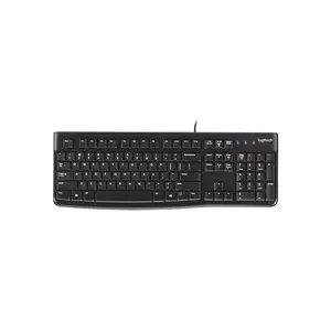 Logitech K120 USB Wired Keyboard, Full-Size Layout Design, Spill-Resistant Construction, Reliable Office Productivity Keyboard