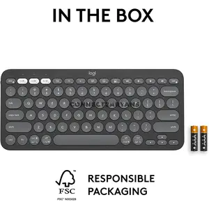 Logitech Pebble Keys 2 K380s Slim Multi-Device Bluetooth Wireless Keyboard, Easy-Switch 3-Device Pairing, Quiet Low-Profile Keys, Customizable Fn Shortcuts & 36-Month Battery Life