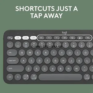 Logitech Pebble Keys 2 K380s Slim Multi-Device Bluetooth Wireless Keyboard, Easy-Switch 3-Device Pairing, Quiet Low-Profile Keys, Customizable Fn Shortcuts & 36-Month Battery Life