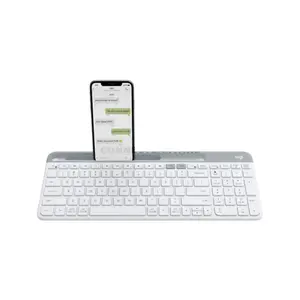 Logitech K580 Slim Multi-Device Wireless Keyboard with Numeric Keypad, Easy-Switch Technology, Bluetooth & Logitech Unifying Receiver, Integrated Phone Cradle, Whisper-Quiet Low-Profile Keys for Windows, macOS, ChromeOS, iPadOS, iOS & Android