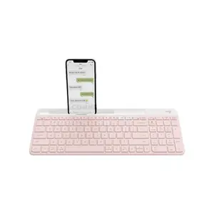 Logitech K580 Slim Multi-Device Wireless Keyboard with Numeric Keypad, Easy-Switch Technology, Bluetooth & Logitech Unifying Receiver, Integrated Phone Cradle, Whisper-Quiet Low-Profile Keys for Windows, macOS, ChromeOS, iPadOS, iOS & Android