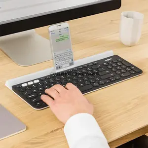 Logitech K780 Multi-Device Wireless Keyboard with Full-Size Layout, Numeric Keypad, Easy-Switch Technology, Bluetooth & Logitech Unifying Receiver, Integrated Smartphone & Tablet Cradle, Quiet PerfectStroke Keys for Windows, macOS, ChromeOS, iPadOS, 