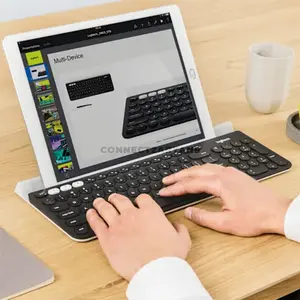 Logitech K780 Multi-Device Wireless Keyboard with Full-Size Layout, Numeric Keypad, Easy-Switch Technology, Bluetooth & Logitech Unifying Receiver, Integrated Smartphone & Tablet Cradle, Quiet PerfectStroke Keys for Windows, macOS, ChromeOS, iPadOS, 