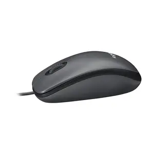 Logitech M100 USB Mouse Black, Wired Optical Tracking Sensor, 1000 DPI Precision Resolution, Ambidextrous Ergonomic Design, Plug-and-Play USB Connectivity Mouse for Home and Office Use