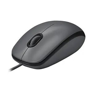 Logitech M100 USB Mouse Black, Wired Optical Tracking Sensor, 1000 DPI Precision Resolution, Ambidextrous Ergonomic Design, Plug-and-Play USB Connectivity Mouse for Home and Office Use