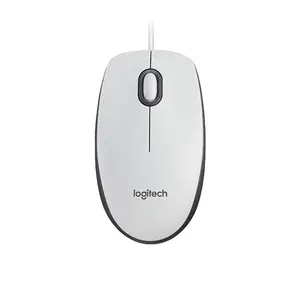 Logitech M100 USB Mouse White, Wired Optical Tracking Sensor, 1000 DPI Precision Resolution, Ambidextrous Ergonomic Design, Plug-and-Play USB Connectivity Mouse for Home and Office Use