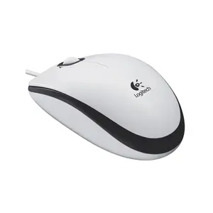 Logitech M100 USB Mouse White, Wired Optical Tracking Sensor, 1000 DPI Precision Resolution, Ambidextrous Ergonomic Design, Plug-and-Play USB Connectivity Mouse for Home and Office Use