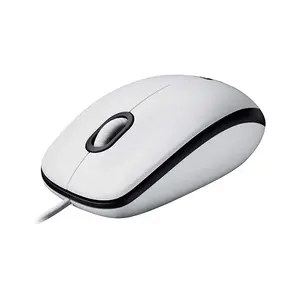 Logitech M100 USB Mouse White, Wired Optical Tracking Sensor, 1000 DPI Precision Resolution, Ambidextrous Ergonomic Design, Plug-and-Play USB Connectivity Mouse for Home and Office Use
