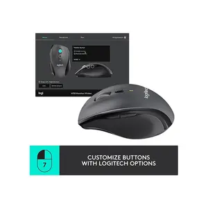 Logitech M705 Marathon Wireless Mouse, 2.4GHz USB Nano Receiver Connectivity, Long Battery Life Design, Ergonomic Right-Handed Productivity Mouse
