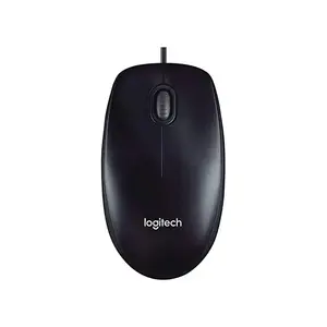 Logitech M90 USB Optical Mouse, Full-Size Ambidextrous Design, Plug-and-Play USB Connectivity, Reliable Wired Productivity Mouse for Home and Office Use