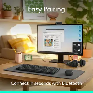 Logitech MK250 Compact Bluetooth Wireless Keyboard and Mouse Combo, Space-Saving Design, Multi-Device Connectivity, Compact Productivity Peripheral Set