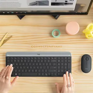 Logitech MK470 Slim Graphite Wireless Keyboard & Mouse Combo, Ultra-Slim Compact Keyboard with Number Pad, Low-Profile Scissor Keys, 90% Noise-Reduced Mouse, 2.4GHz USB Receiver, 10m Wireless Range, 36-Month Keyboard Battery Life, 920-009437