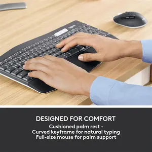 Logitech MK850 Bluetooth Full-Size Keyboard and Mouse Combo ENG/ARB, Multi-Device Wireless Connectivity, Productivity-Focused Design, Professional Office Peripheral Set