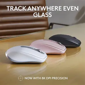 Logitech MX Anywhere 3S Wireless Mouse White Edition, 8000 DPI Darkfield Sensor, Quiet Click Technology, Compact Multi-Device Bluetooth Productivity Mouse