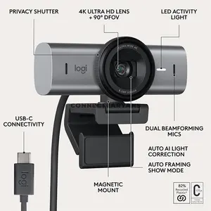 Logitech MX Brio 705 for Business 4K Ultra HD Webcam with 8.5MP Sony STARVIS Sensor, RightLight 5 HDR, RightSight Auto-Framing, Show Mode, Dual Beamforming Microphones, 4x Digital Zoom, USB-C Plug-and-Play, Integrated Privacy Shutter for Windows, mac