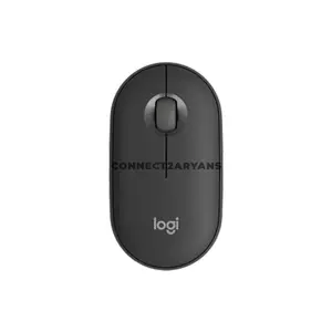 Logitech Pebble Mouse 2 M350s Tonal Graphite Slim Wireless Bluetooth Mouse, Silent Touch Technology, Easy-Switch for 3 Devices, Customizable Middle Button, Compact Lightweight Design, 910-006988