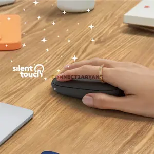Logitech Pebble Mouse 2 M350s Tonal Graphite Slim Wireless Bluetooth Mouse, Silent Touch Technology, Easy-Switch for 3 Devices, Customizable Middle Button, Compact Lightweight Design, 910-006988