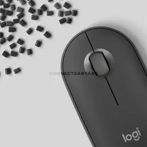 Logitech Pebble Mouse 2 M350s Tonal Graphite Slim Wireless Bluetooth Mouse, Silent Touch Technology, Easy-Switch for 3 Devices, Customizable Middle Button, Compact Lightweight Design, 910-006988