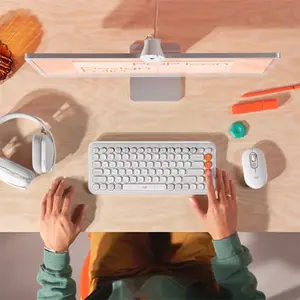Logitech POP Icon Keys 920-013084 Bluetooth Wireless Keyboard Off White & Orange, Compact Low-Profile Layout, 4 Customizable Action Keys, Easy-Switch 3-Device Connectivity, Quiet Typing & 36-Month Battery Life