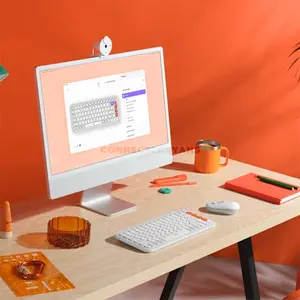 Logitech POP Icon Keys 920-013084 Bluetooth Wireless Keyboard Off White & Orange, Compact Low-Profile Layout, 4 Customizable Action Keys, Easy-Switch 3-Device Connectivity, Quiet Typing & 36-Month Battery Life