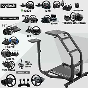 Logitech Adjustable Racing Steering Wheel Stand, Foldable Driving Simulator Wheel Mount Stand, Adjustable Racing Position Design, Stable Racing Wheel Support Platform