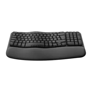 Logitech Wave Keys for Business Graphite Ergonomic Wireless Keyboard, English International QWERTY, Wave Design, Cushioned Palm Rest, Logi Bolt USB-A + Bluetooth 5.1, Easy-Switch 3 Devices, Up to 36-Month Battery, 920-012334