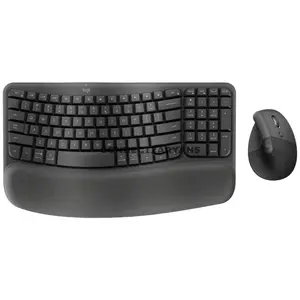 Logitech Wave Keys & Lift Ergonomic Wireless Keyboard and Vertical Mouse Combo with Bluetooth Low Energy, Logi Bolt USB Receiver, Easy-Switch Multi-Device Connectivity, Cushioned Palm Rest, SmartWheel Scrolling for Windows, macOS, ChromeOS, Linux, iP