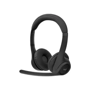 Logitech Zone 300 Midnight Black Wireless Bluetooth Headset, Dual Noise-Cancelling Microphones, Multipoint Bluetooth, Up to 20 Hours Listening & 16 Hours Talk Time, 30m Wireless Range, 122g Lightweight Design, 981-001406