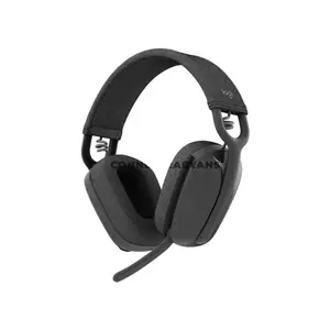 Logitech Zone Vibe 100 Graphite Wireless Bluetooth Headset, 40mm Drivers, Dual Beamforming MEMS Microphones, Bluetooth 5.2, Multipoint Connectivity, Up to 20 Hours Listening & 18 Hours Talk Time, 30m Range, 185g, 981-001213