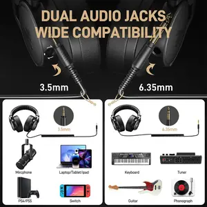 Maono MH700 Professional Monitoring Headphones, 50mm High-Resolution Audio Drivers, Closed-Back Acoustic Design, 3.5mm and 6.35mm Audio Connectivity, Over-Ear Studio Monitoring Headset
