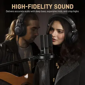 Maono MH700 Professional Monitoring Headphones, 50mm High-Resolution Audio Drivers, Closed-Back Acoustic Design, 3.5mm and 6.35mm Audio Connectivity, Over-Ear Studio Monitoring Headset