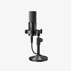 Maono PD300X Dynamic Microphone, USB and XLR Dual Output Connectivity, 192kHz/24-Bit High-Resolution Audio Recording, Smart Knob Control, Broadcast and Content Creation Microphone Black