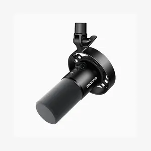 Maono PD300X Dynamic Microphone, USB and XLR Dual Output Connectivity, 192kHz/24-Bit High-Resolution Audio Recording, Smart Knob Control, Broadcast and Content Creation Microphone Black