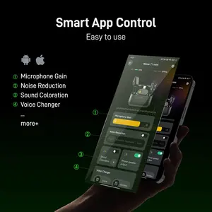 Maono Wave T1 Mini PBC2 Wireless Lavalier Microphone, USB-C/Lightning, 48kHz Audio, AI Noise Cancellation, Charging Case