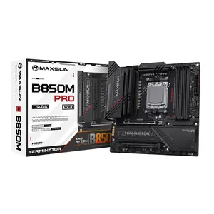 MAXSUN MS-Terminator B850M PRO DARK WIFI Micro-ATX Motherboard, AMD B850 Chipset, AM5 Socket, DDR5 Memory Support, WiFi Connectivity, High-Performance Ryzen Gaming Platform Motherboard