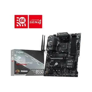 MSI B550 GAMING WIFI6E AMD B550 ATX Motherboard, AM4 Socket, Ryzen 5000 Series Support, 4x DDR4 Up to 128GB 4800+MHz OC, PCIe 4.0 x16, Dual M.2, Wi-Fi 6E, Bluetooth 5.3, USB 10Gbps Type-C & 1G LAN MSI
