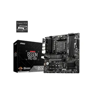 MSI B550M PRO-VDH Micro-ATX Motherboard, AMD B550 Chipset, AM4 Socket, DDR4 Memory Support, PCIe 4.0 Expansion, Ryzen Performance Platform