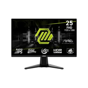 MSI MAG 255F E20 24.5 Inch Full HD Gaming Monitor, 1920×1080 Resolution, 200Hz Refresh Rate, Rapid IPS Panel Technology, 1ms Response Time, High-Speed Competitive Esports Gaming Display