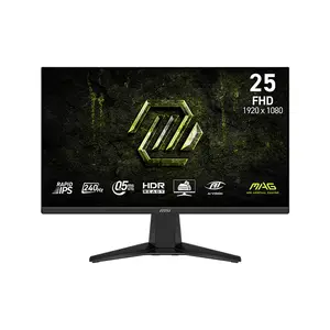 MSI MAG 255F X24 25 Inch Full HD Gaming Monitor, 1920×1080 Resolution, 240Hz Refresh Rate, Rapid IPS Panel Technology, 1ms Response Time, High-Speed Esports Gaming Display
