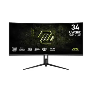 MSI MAG 342CQRF E20 34 Inch Curved Gaming Monitor, UWQHD 3440×1440 Resolution, 200Hz Refresh Rate, Rapid VA Panel Technology, 0.5ms Response Time, Ultra-Wide High-Performance Gaming Display