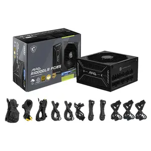MSI MAG A1000GLS PCIE5 1000W Power Supply, 80 PLUS Gold Certified Efficiency, PCIe 5.0 Ready Design, Fully Modular Cable Management, High-Performance ATX PSU
