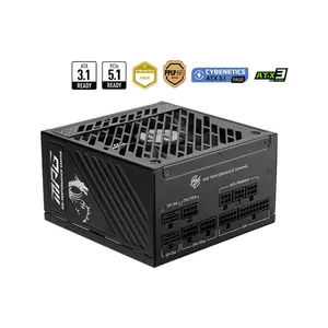 MSI MPG A1000GS PCIE5 1000W Power Supply, 80 PLUS Gold Certified Efficiency, PCIe 5.0 Ready Design, Fully Modular Cable Management, High-Performance Gaming and Workstation PSU