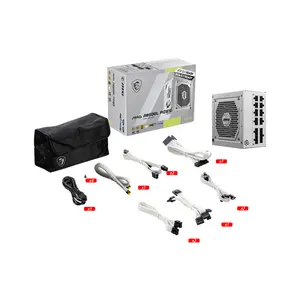MSI MAG A850GL PCIE5 850W Power Supply White Edition, 80 PLUS Gold Certified Efficiency, PCIe 5.0 Ready Design, Fully Modular Cable Management, High-Performance Gaming PSU