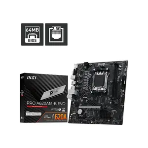 MSI PRO A620AM-B EVO Micro-ATX Motherboard, AMD A620 Chipset, AM5 Socket, DDR5 Memory Support, Compact Business and Productivity Ryzen Platform Motherboard