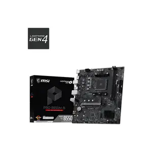 MSI PRO B550M-B Micro-ATX Motherboard, AMD B550 Chipset, AM4 Socket, DDR4 up to 4600+ MT/s OC, PCIe 4.0 x16, Lightning Gen4 x4 M.2, Front USB Type-C, Core Boost, Audio Boost, EZ Debug LED
