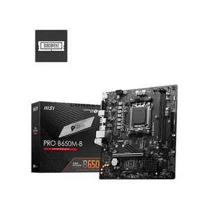 MSI PRO B650M-B Micro-ATX Motherboard, AMD B650 Chipset, AM5 Socket, Ryzen 9000 / 8000 / 7000 Support, DDR5 up to 6800+ MT/s OC, PCIe 4.0 x16, Gen4 x4 M.2, 2.5G LAN, HDMI 2.1, EZ Debug LED